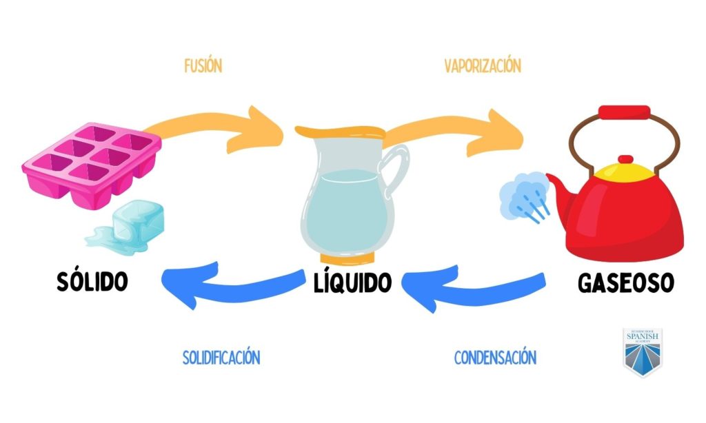 water cycle in Spanish
